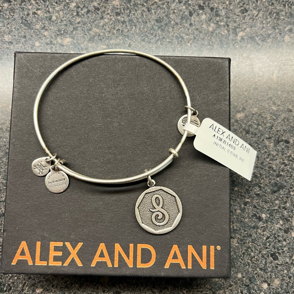 Alex and Ani S Initial Charm Bracelet